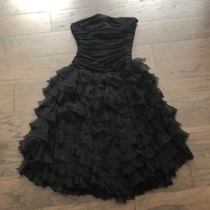BCBG strapless black ruffle dress - XS